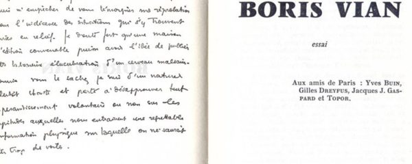 fac-similé de Boris Vian