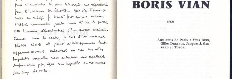 fac-similé de Boris Vian